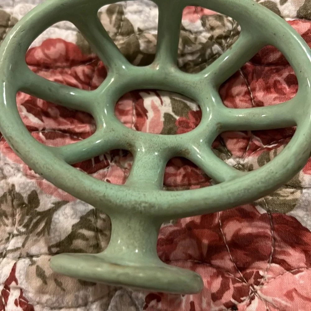 Lot Antique green porcelain cast iron bathroom soap holder hooks toothbrush more